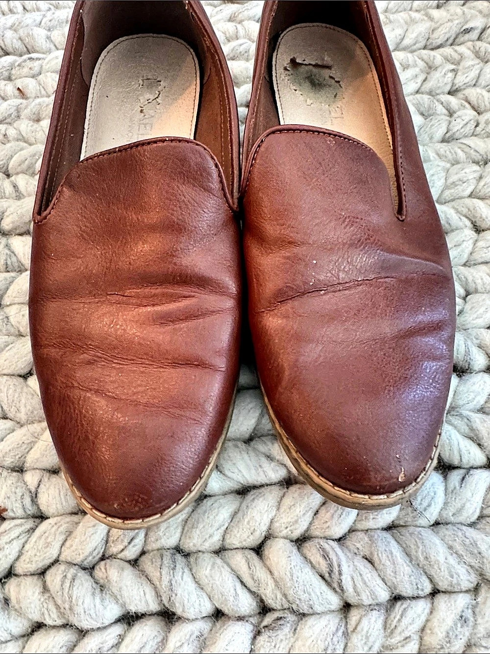 Isola Brown Leather-Look Loafers